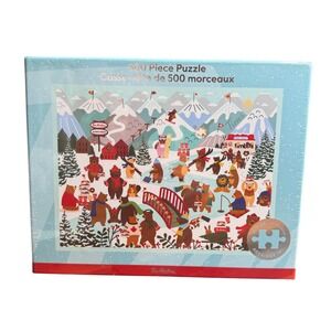 TIM HORTONS 500 Piece Beary Kind Holiday Puzzle 18x24 Winter Village Bears NWT